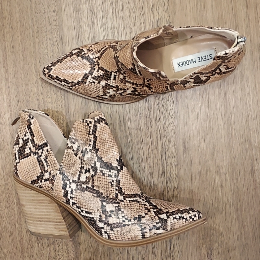 Steve Madden Alyse Snake Skin Booties